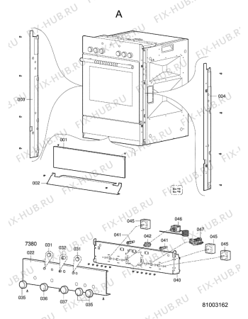 Схема №1 CK 7380 с изображением Панель для плиты (духовки) Whirlpool 480121102688