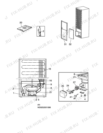 Взрыв-схема холодильника Electrolux ERB3416 - Схема узла C10 Cold, users manual