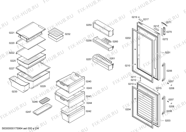 Схема №1 KGN36EW30 с изображением Дверь для холодильника Bosch 00712182