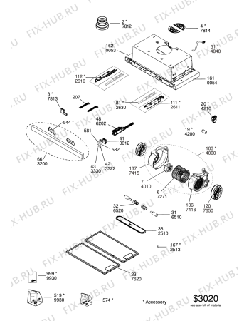 Схема №1 208355405429PRF00456 с изображением Электромотор для вытяжки Whirlpool 488000536645