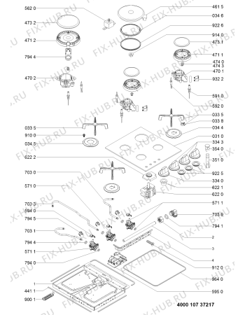 Схема №1 AKM 404/NB/01 с изображением Трубка подачи газа для плиты (духовки) Whirlpool 481010737219