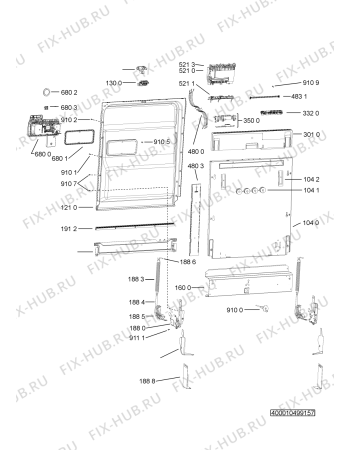 Схема №1 KDFX 6030 с изображением Блок управления для посудомоечной машины Whirlpool 481010537861