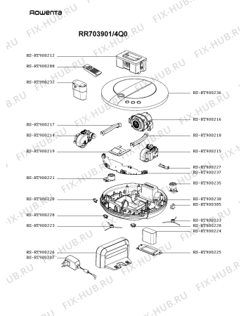 Схема №1 RR703901/4Q0 с изображением Электромотор для электропылесоса Rowenta RS-RT900235