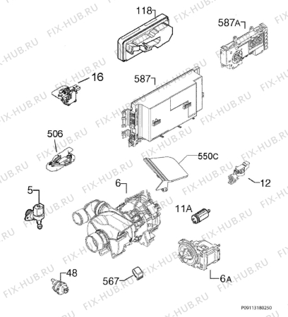 Взрыв-схема посудомоечной машины Zanussi ZDF1010 - Схема узла Electrical equipment 268