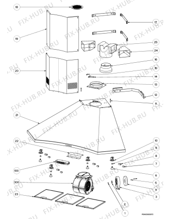 Взрыв-схема вытяжки Alno AEE 100 E - Схема узла Section 1