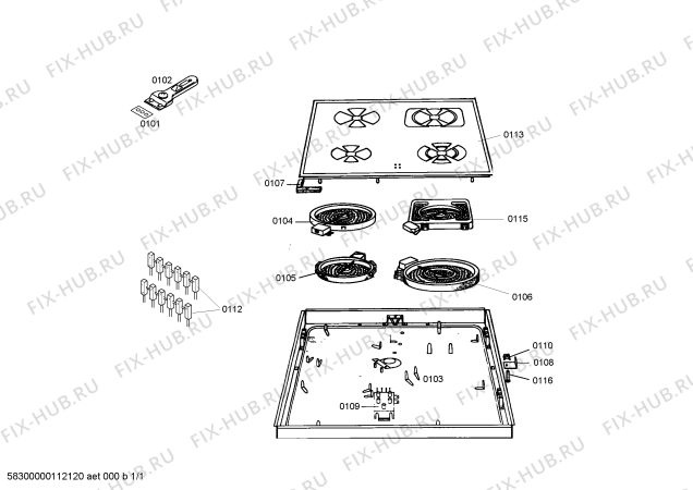 Схема №1 CK226104 с изображением Штекер для плиты (духовки) Bosch 00172591