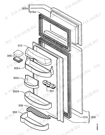 Взрыв-схема холодильника Castor CASTOR - Схема узла Doors