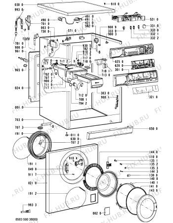 Схема №1 BONN 1200 с изображением Модуль (плата) для стиральной машины Whirlpool 481221479142