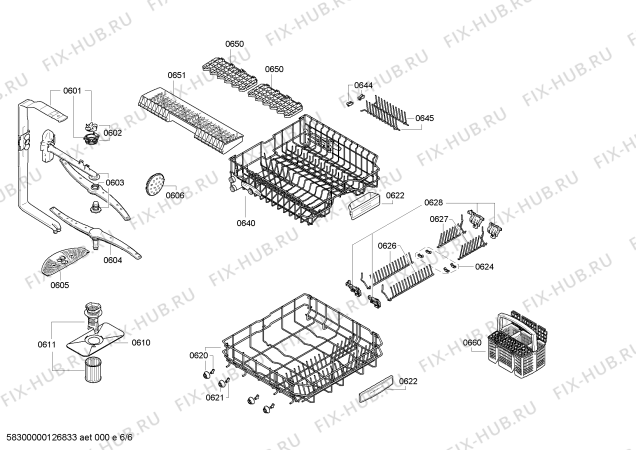 Схема №1 SMS50E08EU с изображением Столешница для посудомоечной машины Bosch 00680456