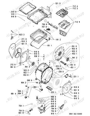 Схема №1 AWT 8228 с изображением Обшивка для стиралки Whirlpool 481245212001