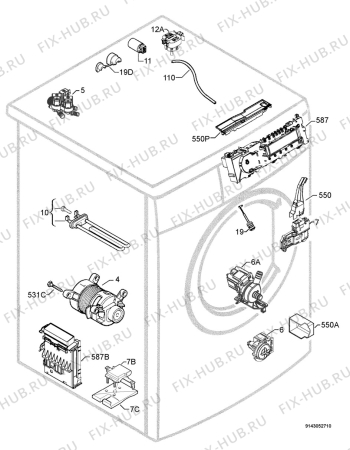 Взрыв-схема стиральной машины Aeg Electrolux LN79480A - Схема узла Electrical equipment 268