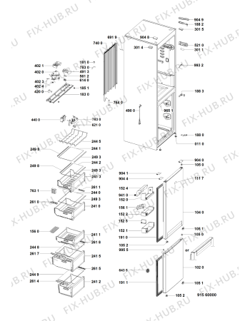 Схема №1 H9A1EWO3UK1 (F156000) с изображением Дверка для холодильной камеры Indesit C00387596