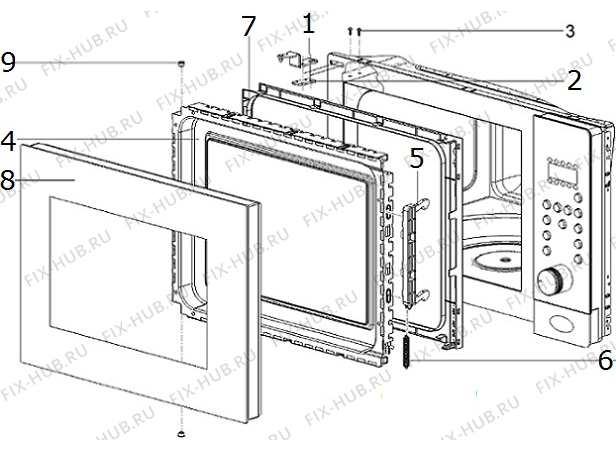 Взрыв-схема микроволновой печи Gorenje BM5120AX (437967, BD18GB1) - Схема узла 05