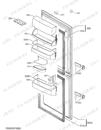 Взрыв-схема холодильника John Lewis JLBIFF1811 - Схема узла Door