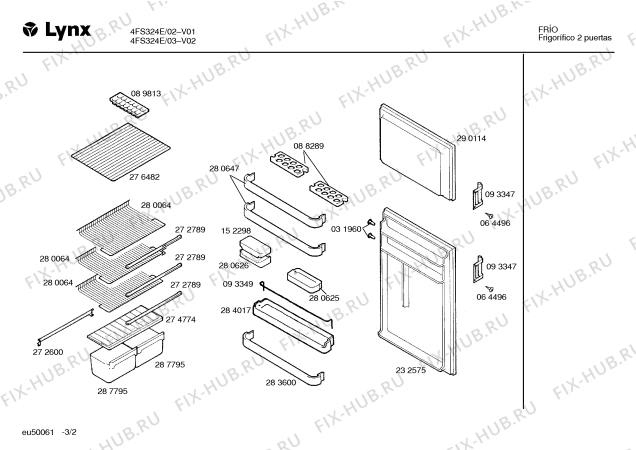 Схема №2 4FS324E с изображением Переключатель для холодильника Bosch 00096868