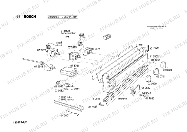 Взрыв-схема плиты (духовки) Bosch 0750141034 EH640ES - Схема узла 02