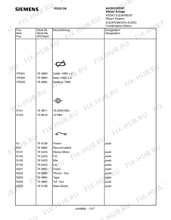 Схема №2 RS251G6 с изображением Сервисная инструкция для телевизора Siemens 00535594