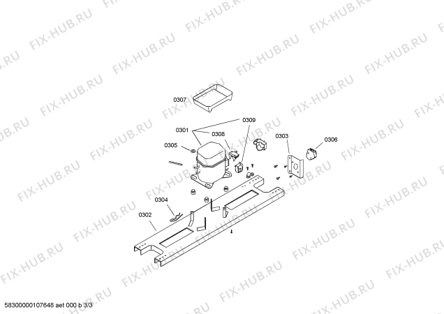 Взрыв-схема холодильника Bosch KSU347062H - Схема узла 03