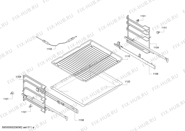 Взрыв-схема плиты (духовки) Bosch HBA3577S0 - Схема узла 06
