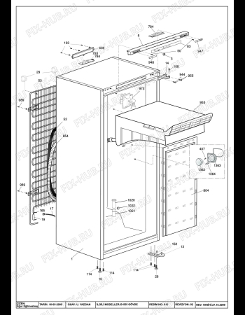 Взрыв-схема холодильника Beko BEKO FNE 19400 (7203148714) - CABINET ASSY. (B-555)