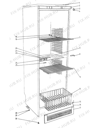 Взрыв-схема холодильника Zanussi Z6395 - Схема узла C10 Cabinet/Interior