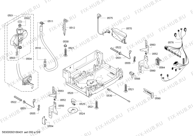 Взрыв-схема посудомоечной машины Bosch SMV99T00NL - Схема узла 05