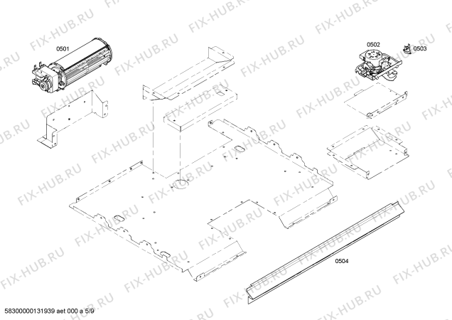 Схема №2 HBN5420UC с изображением Панель для плиты (духовки) Bosch 00245622