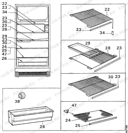 Взрыв-схема холодильника Arthurmartinelux AR2604W - Схема узла Accessories Refrigerator