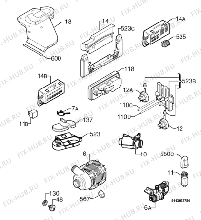 Взрыв-схема посудомоечной машины Privileg 246152_10851 - Схема узла Electrical equipment 268