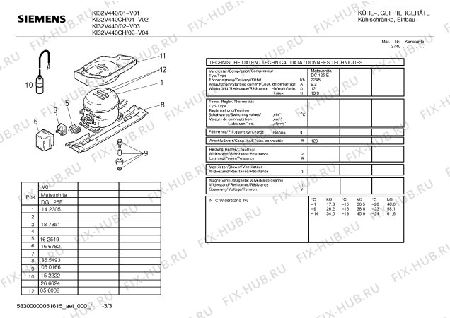 Взрыв-схема холодильника Siemens KI32V440 - Схема узла 03