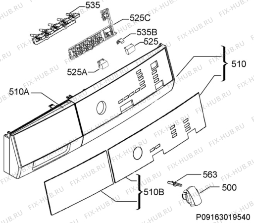 Взрыв-схема сушильной машины Aeg Electrolux T55820 - Схема узла Command panel 037