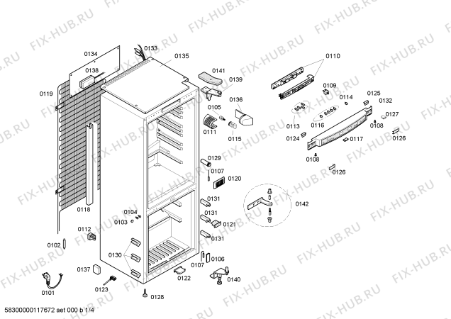 Схема №1 KGU40M70K с изображением Декоративная панель для холодильника Bosch 00244217