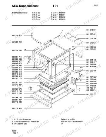 Взрыв-схема плиты (духовки) Aeg COMPETENCE 575 E-MP - Схема узла Section2