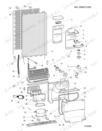 Взрыв-схема холодильника Hotpoint FF4DXUK (F054163) - Схема узла