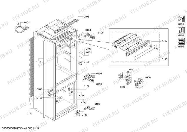 Схема №2 RB282303 с изображением Дверь для холодильника Bosch 00712050