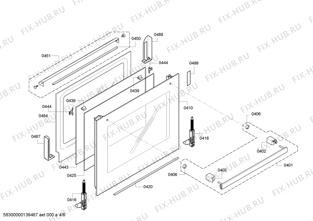 Схема №3 HBA63A450F с изображением Фронтальное стекло для плиты (духовки) Bosch 00683185