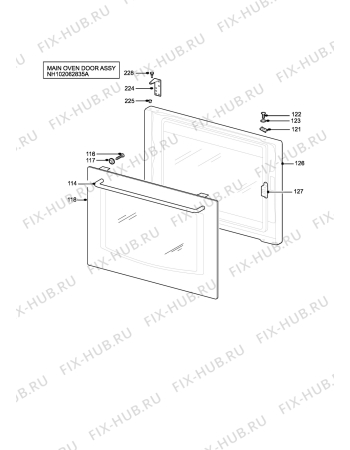 Взрыв-схема плиты (духовки) Parkinson Cowan CSG427XN - Схема узла H10 Main Oven Door (large)