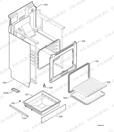 Взрыв-схема плиты (духовки) Faure CML6021W - Схема узла Housing 001