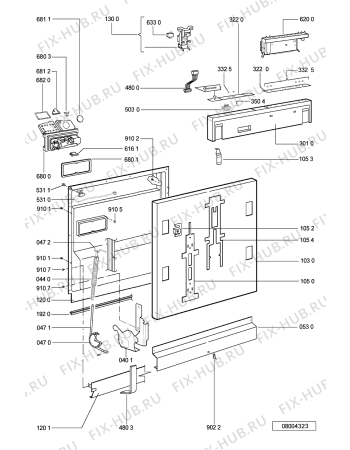 Взрыв-схема посудомоечной машины Bauknecht GSXP 7558/2 - Схема узла