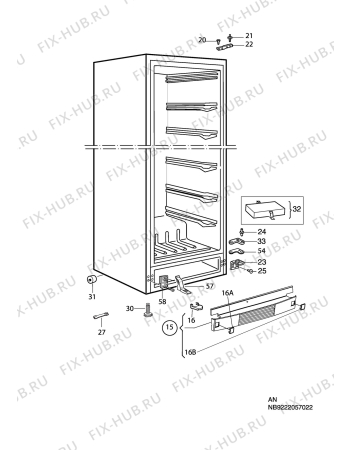 Взрыв-схема холодильника Aeg A75235-GA - Схема узла C10 Cabinet