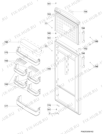 Взрыв-схема холодильника Zanussi ZRT33400XA - Схема узла Door 003
