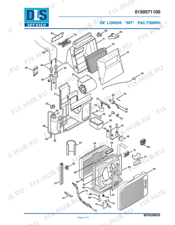 Схема №2 PAC F300RH Bianco с изображением Терморегулятор для климатотехники DELONGHI 5951009300