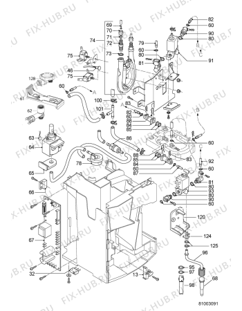 Схема №1 ACE 100 IX с изображением Корпусная деталь для электрокофемашины Whirlpool 482000001891