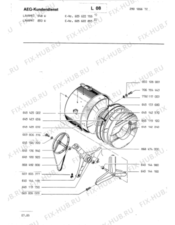 Взрыв-схема стиральной машины Aeg LAV850 W - Схема узла Section2