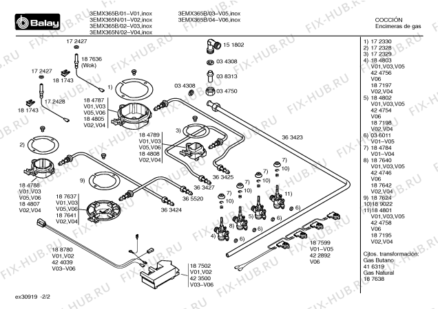 Взрыв-схема плиты (духовки) Balay 3EMX365N - Схема узла 02