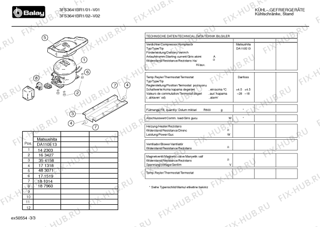 Взрыв-схема холодильника Balay 3FS3641BR1 - Схема узла 03