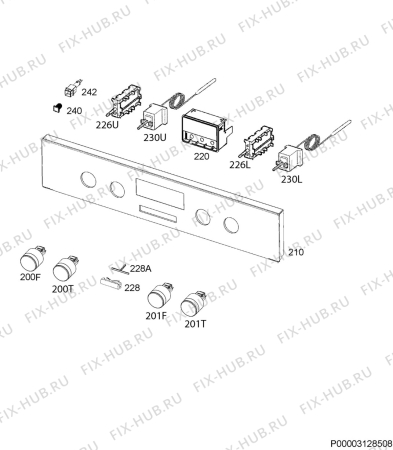 Взрыв-схема плиты (духовки) Aeg DUB331110M - Схема узла Command panel 037