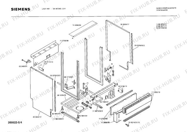 Взрыв-схема посудомоечной машины Siemens SN461045 - Схема узла 04