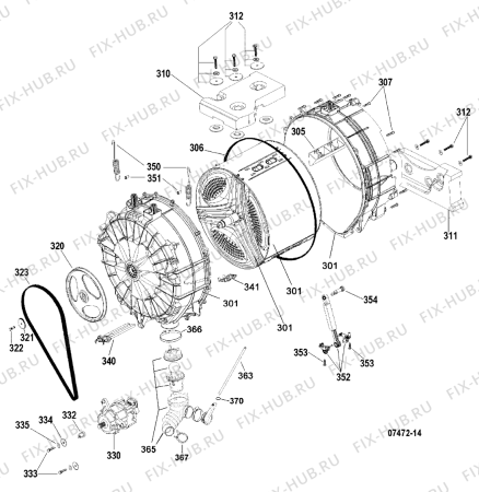 Схема №3 ARMXXF149IT (F052028) с изображением Электропроводка для стиралки Indesit C00257865