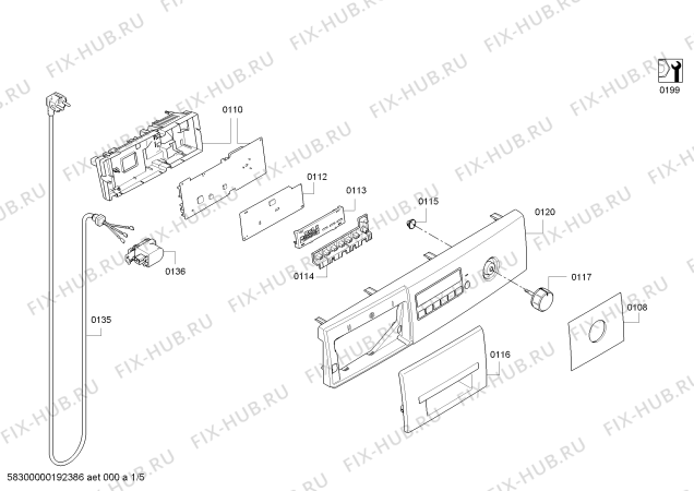 Схема №2 WLG2426SOE Bosch Maxx 5 с изображением Ручка для стиральной машины Bosch 12015949